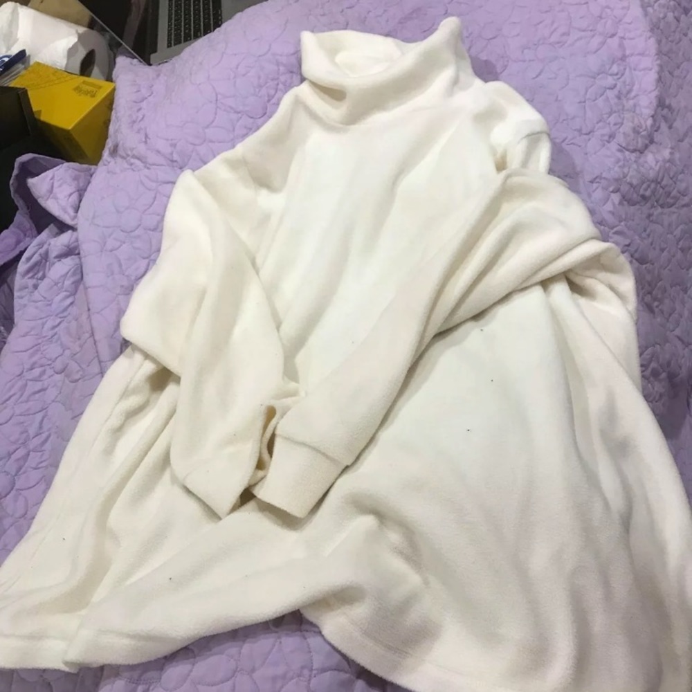 Woman Within Microfleece Turtleneck Ivory Size 2XL